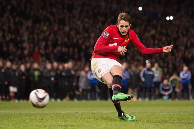 Adnan Januzaj of Manchester United (ManU) sees his penalty fail to hit the back of the net - Manchester United (ManU) vs. Sunderland FC - Capital One Cup Semi Final Second Leg - Old Trafford - Manchester - 22 01 2014 Pic Philip Oldham Sportimage EDITORIAL USE ONLY. No use with unauthorised audio, video, data, fixture lists, club league logos or live services. Online in-match use limited to 120 images, no video emulation. No use in betting, games or single club league player publications.