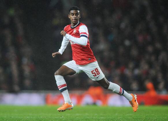 Football - 2013 2014 FA Cup - Fourth Round: Arsenal vs. Coventry City Arsenal s Gedion Zalalem comes on as a Substitute to make his debut at The Emirates. COLORSPORT ANDREW COWIE