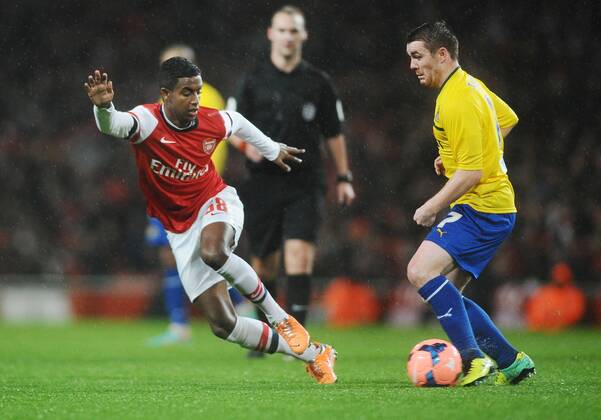 Football - 2013 2014 FA Cup - Fourth Round: Arsenal vs. Coventry City Arsenal s Gedion Zalalem comes on as a Substitute to make his debut at The Emirates. John Fleck - coventry COLORSPORT ANDREW COWIE