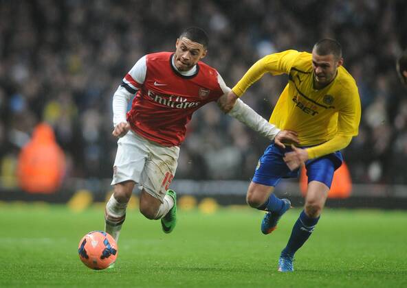 Football - 2013 2014 FA Cup - Fourth Round: Arsenal vs. Coventry City Billy Daniels - Coventry Arsenal s Alex Oxlade Chamberlain at The Emirates. COLORSPORT ANDREW COWIE