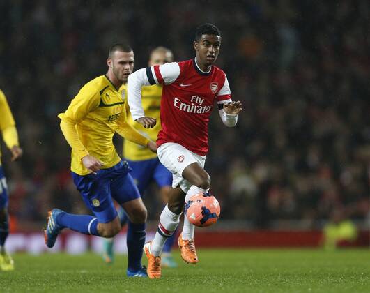 Arsenal s Gedion Zelalem makes his debut Arsenal vs Coventry City - FA Cup Fourth Round - Emirates Stadium - London - England - 24 01 2014 - Pic David Klein Sportimage EDITORIAL USE ONLY. No use with unauthorised audio, video, data, fixture lists, club league logos or live services. Online in-match use limited to 120 images, no video emulation. No use in betting, games or single club league player publications.