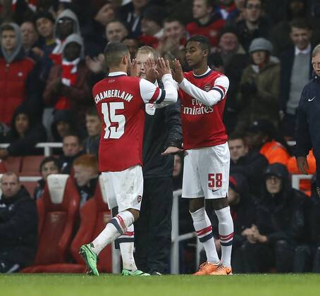 Arsenal s Gedion Zelalem makes his debut Arsenal vs Coventry City - FA Cup Fourth Round - Emirates Stadium - London - England - 24 01 2014 - Pic David Klein Sportimage EDITORIAL USE ONLY. No use with unauthorised audio, video, data, fixture lists, club league logos or live services. Online in-match use limited to 120 images, no video emulation. No use in betting, games or single club league player publications.