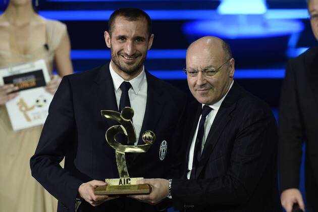 Db Milano 27 01 2014 - Gala Oscar del calcio AIC 2013 foto DanielexBuffa Image Sport pictured: Giorgio Chiellini-Giuseppe Marotta 