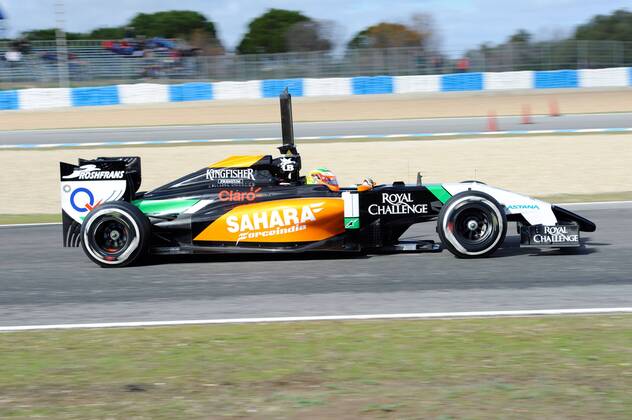 Sergio Perez, Sahara Force India F1, formula 1 GP, Test Jerez, Spanien, 29.01.2014 Photo:mspb Jerry Andre Sergio Perez, formula 1 GP, Test 2014,