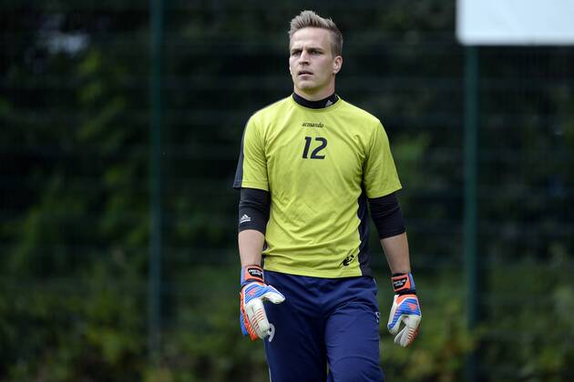 VDV-Trainingscamp --- Fussball --- 1.Bundesliga --- 09.07.2012 Rouven Sattelmaier (VDV), Einzelbild, halbe Figur
