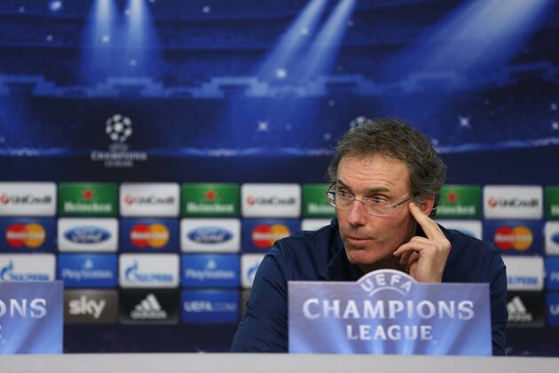 Trainer, Headcoach Laurent Blanc (FC Paris Saint-Germain) during the Press Conference, waehrend der Pressekonferenz Abschluss - Pressekonferenz Paris Saint-Germain --- Fussball --- Champions League --- Achtelfinale --- 17.02.2014, EP_JSE