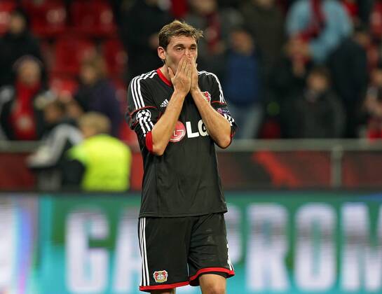 18.02.2014, xovx, Fussball Champions League, Bayer 04 Leverkusen - Paris St.Germain, Philipp Wollscheid (Bayer 04 Leverkusen), enttaeuscht, enttaeuscht schauend, dissapointed, nach der Niederlage gegen Paris, Freisteller.