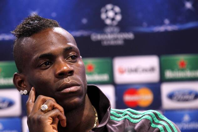 Mario Balotelli at press conference AC Milan Champions League match. xPABLOGARCIAx 