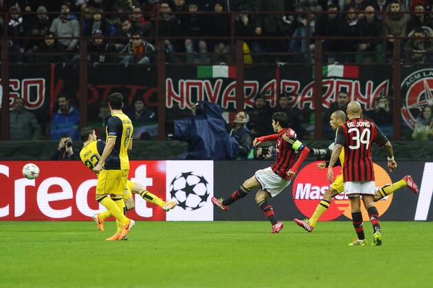 Mg Milano 19 02 2014 - Champions League Milan-Atletico Madrid foto Matteo Gribaudi Image Sport nella foto: traversa Ricardo Kaka 