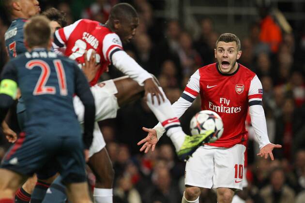 19.02.2014, London, football, Champions League, Arsenal London - FC Bayern München, Yaya Sanogo (Arsenal), Jack Wilshere (Arsenal),  19022014toja273