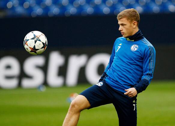 Max Meyer (Schalke 04) Champions League Abschlusstraining Schalke 04 25.02.2014 Arena auf Schalke , Fussball ---