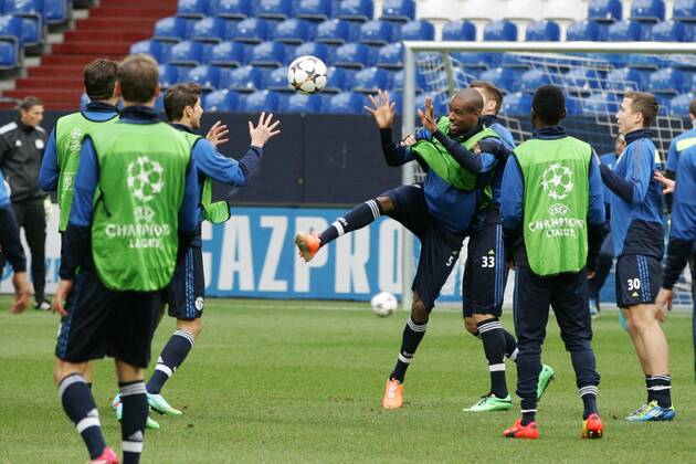 Felipe Santana (Schalke 04) beim Abschlusstraining Champions League Abschlusstraining Schalke 04 25.02.2014 Arena auf Schalke , Fussball ---