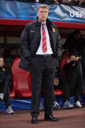 David Moyes, manager of Manchester United - UEFA Champions League First Knockout Round - Olympiacos vs. Manchester United - Karaiskakh Stadium - Athens - Greece - 25th February 2014 - Picture Philip Oldham Sportimage EDITORIAL USE ONLY. No use with unauthorised audio, video, data, fixture lists, club league logos or live services. Online in-match use limited to 120 images, no video emulation. No use in betting, games or single club league player publications.
