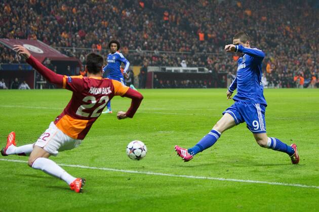 Fernando Torres of Chelsea opens the scoring with the first goal - UEFA Champions League First Knockout Round - Galatasaray S.K vs. Chelsea - Turk Telekom Arena - Istanbul - Turkey - 26th February 2014 - Picture Philip Oldham Sportimage EDITORIAL USE ONLY. No use with unauthorised audio, video, data, fixture lists, club league logos or live services. Online in-match use limited to 120 images, no video emulation. No use in betting, games or single club league player publications.