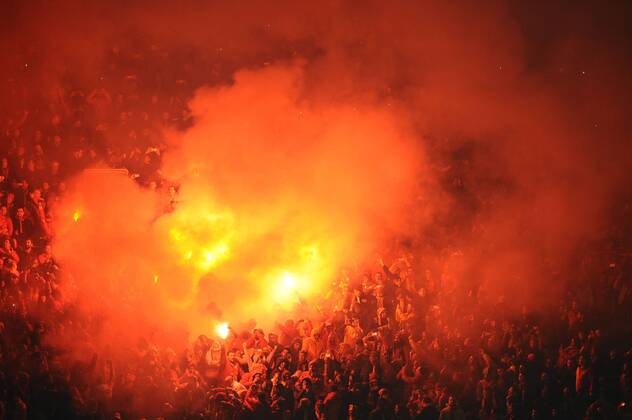 UEFA Champions League Round of 16 first leg match between Galatasaray AS at Turk Telekom Arena on February 26, 2014 in Istanbul, Turkey. Pictured: Fans 