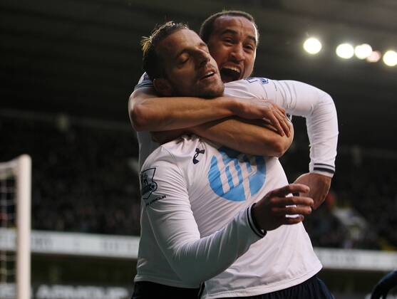 Tottenham s Roberto Soldado celebrates scoring his sides opening goal Tottenham vs Cardiff City - Premier League - White Hart Lane - London - England - 02 03 2014 - Pic David Klein Sportimage EDITORIAL USE ONLY. No use with unauthorised audio, video, data, fixture lists, club league logos or live services. Online in-match use limited to 120 images, no video emulation. No use in betting, games or single club league player publications.