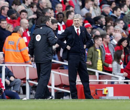 Arsenal s Arsene Wenger in action Arsenal v Everton - FA Cup Quarter Final - Emirates Stadium - London - England - 08 03 2014 - Pic David Klein Sportimage EDITORIAL USE ONLY. No use with unauthorised audio, video, data, fixture lists, club league logos or live services. Online in-match use limited to 120 images, no video emulation. No use in betting, games or single club league player publications.