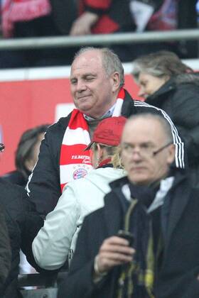 Präsident Uli Hoeness (FC Bayern München) FC Bayern München vs. Arsenal London, Fussball, Champions League, 11.03.2014 EP_ckt