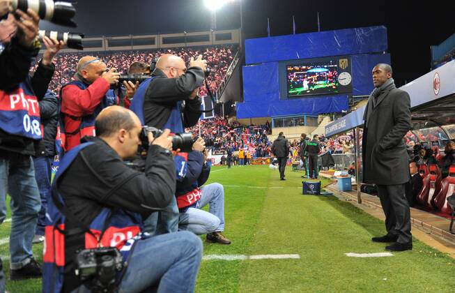 11.03.2014, xcox, Fussball Champions League, Atletico Madrid - AC Mailand, v.l. Clarence Seedorf (Coach AC Milan)