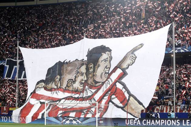 Atletico de Madrid s supporters during Champions League 2013 2014 match.March 11,2014.  (20221019)