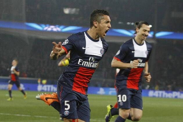Marquinhos (PSG) FOOTBALL : Paris Saint Germain vs Bayer Leverkusen - Champions League - 12 03 2014 GwendolineLeGoff Panoramic 