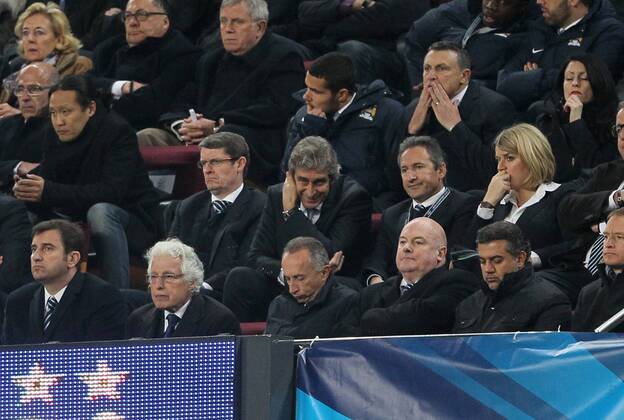 Manchester City s Manuel Pellegrini looks on dejected from the stands Barcelona v Manchester City - Champions League last 16, second leg - Nou Camp - Barcelona - Spain - 12 03 2014 - Pic David Klein Sportimage EDITORIAL USE ONLY. No use with unauthorised audio, video, data, fixture lists, club league logos or live services. Online in-match use limited to 120 images, no video emulation. No use in betting, games or single club league player publications.