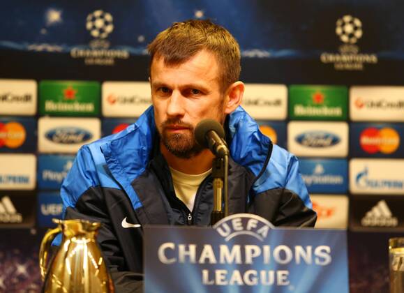 Dienstag 18.03.2014, Saison 2013 2014, UEFA Champions League, Pressekonferenz im Presseraum des Dortmunder Signal Iduna Parks vor dem Spiel zwischen dem BVB Borussia Dortmund und dem FC Zenit St. Petersburg, Interims-Trainer Sergej Semak (Zenit)