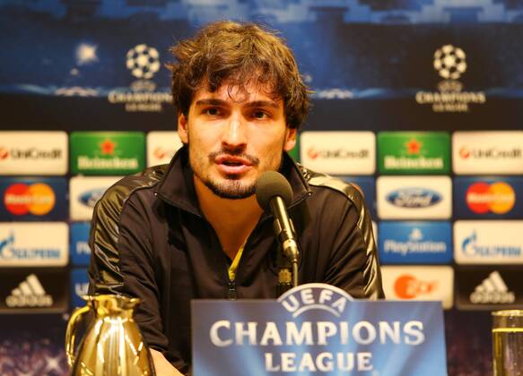 Dienstag 18.03.2014, Saison 2013 2014, UEFA Champions League, Pressekonferenz im Presseraum des Dortmunder Signal Iduna Parks vor dem Spiel zwischen dem BVB Borussia Dortmund und dem FC Zenit St. Petersburg, Mats Hummels (BVB)