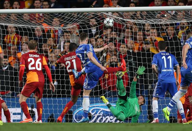 Chelsea s Gary Cahill scoring his sides second goal Chelsea v Galatasaray - Champions League Round of 16, Second Leg - Stamford Bridge - London - England - 18 03 2014 - Pic David Klein Sportimage EDITORIAL USE ONLY. No use with unauthorised audio, video, data, fixture lists, club league logos or live services. Online in-match use limited to 120 images, no video emulation. No use in betting, games or single club league player publications.