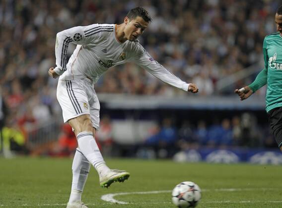 Real Madrid - FC Schalke 04 of the Champions League, held at the Santiago Bernabeu stadium, in Madrid 03 18 2014. Cristiano Ronaldo scores 