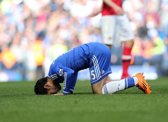 Chelsea s Mohamed Salah celebrates scoring his sides sixth goal Chelsea vs Arsenal - Premier League - Stamford Bridge - London - England - 22 03 2014 - Pic David Klein Sportimage EDITORIAL USE ONLY. No use with unauthorised audio, video, data, fixture lists, club league logos or live services. Online in-match use limited to 120 images, no video emulation. No use in betting, games or single club league player publications.