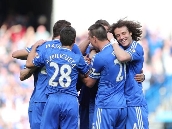 Chelsea s Mohamed Salah celebrates scoring his sides sixth goal Chelsea vs Arsenal - Premier League - Stamford Bridge - London - England - 22 03 2014 - Pic David Klein Sportimage EDITORIAL USE ONLY. No use with unauthorised audio, video, data, fixture lists, club league logos or live services. Online in-match use limited to 120 images, no video emulation. No use in betting, games or single club league player publications.