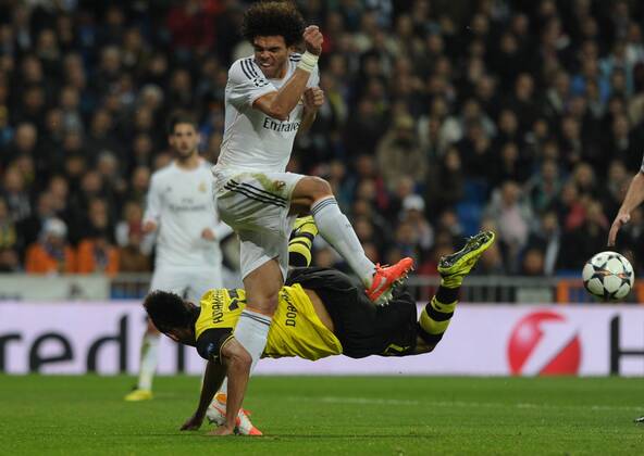 Real Madrid Defender, number 3 PEPE - Kepler Laveran Lima Ferreira (29) during round cuartos de final of the champions league league, soccer match between Real CF Madrid - BVB Borussia Dortmund at the Santiago Bernabeu estadium, Madrid - 