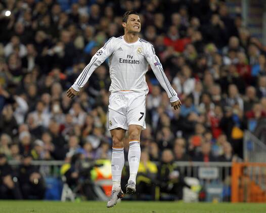 Soccer match between Real Madrid and Borussia Dortmund of the Champions League, held at the Santiago Bernabeu stadium, in Madrid 04 02 2014. Cristiano Ronaldo 