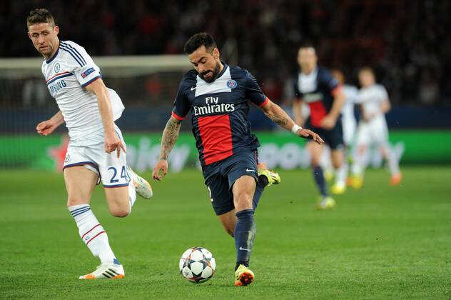 Ezequiel Lavezzi (PSG) Gary Cahill (Chelsea) Paris Saint Germain PSG - Chelsea FC London - N.LeGouicxFEPxPanoramic 