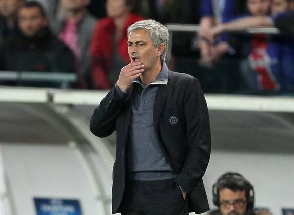 Chelsea s Jose Mourinho looks on dejected Paris Saint Germain vs Chelsea - Champions League - Parc Des Princes- Paris - France - - Pic DavidKlein Sportimage EDITORIAL USE ONLY. No use with unauthorised audio, video, data, fixture lists, club league logos or live services. Online in-match use limited to 120 images, no video emulation. No use in betting, games or single club league player publications.