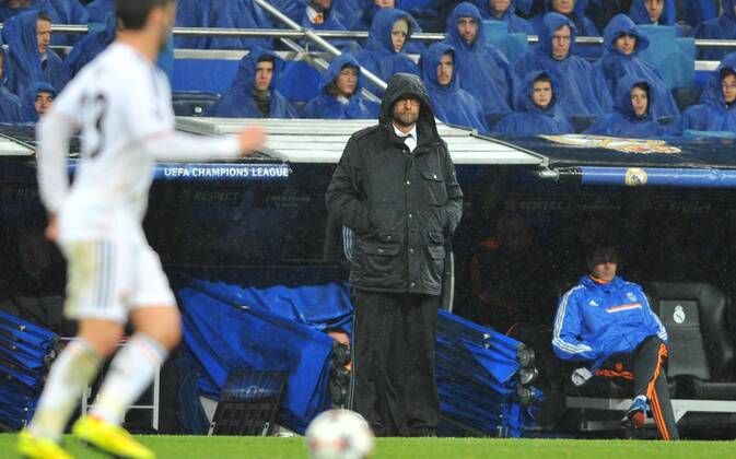 02.04.2014, Fussball UEFA Champions League Viertelfinale, Real Madrid - Borussia Dortmund, v.l. Jürgen Klopp (Borussia Dortmund Coach)