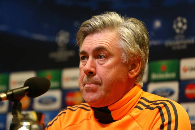 Montag 07.04.2014, Saison 2013 2014, UEFA Champions League, Pressekonferenz im Presseraum des Dortmunder Signal Iduna Parks vor dem Spiel zwischen dem BVB Borussia Dortmund und Real Madrid CF, Viertelfinale Rückspiel, Trainer Carlo Ancelotti (Real Madrid)