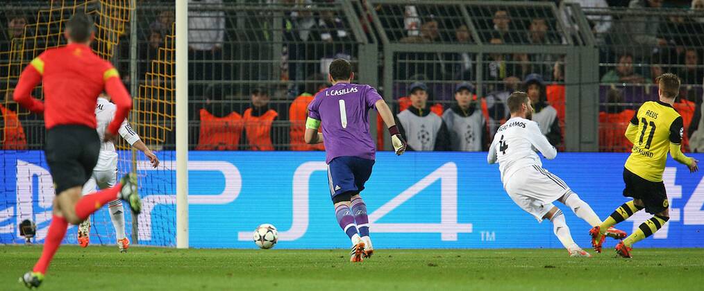 08.04.2014, Fussball Champions League 2013 2014, Viertelfinale, Rückspiel, Borussia Dortmund - Real Madrid, im Signal-Iduna-Park-Stadion in Dortmund, Tor zum 1:0 
