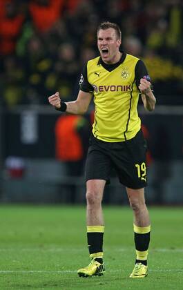08.04.2014, Fussball Champions League 2013 2014, Viertelfinale, Rückspiel, Borussia Dortmund - Real Madrid, im Signal-Iduna-Park-Stadion in Dortmund, Jubel Kevin Großkreutz (Dortmund) zum Tor zum 2:0 