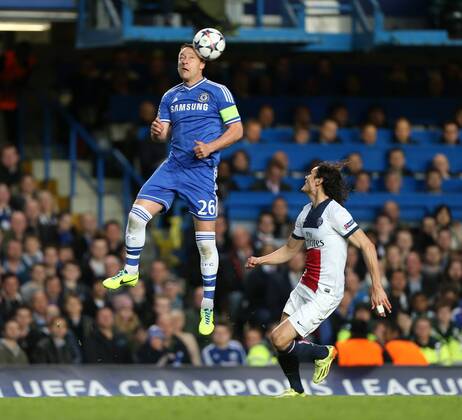 Chelsea s John Terry clears the ball Chelsea vs Paris Saint Germain- Champions League, Knockout - Stamford Bridge - London - England - 08 04 2014 - Pic David Klein Sportimage EDITORIAL USE ONLY. No use with unauthorised audio, video, data, fixture lists, club league logos or live services. Online in-match use limited to 120 images, no video emulation. No use in betting, games or single club league player publications.