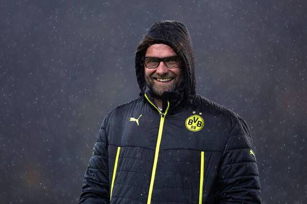 Jurgen Klopp, manager of Dortmund is all smiles - UEFA Champions League - Quarter Final 2nd Leg - Borussia Dortmund vs. Real Madrid - Signal Iduna Park - Dortmund - Germany - 8th April 2014 - Picture Philip Oldham Sportimage EDITORIAL USE ONLY. No use with unauthorised audio, video, data, fixture lists, club league logos or live services. Online in-match use limited to 120 images, no video emulation. No use in betting, games or single club league player publications.