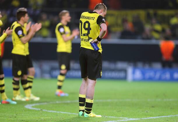 Michael Großkreutz (Dortmund), enttäuscht BVB Borussia Dortmund vs Real Madrid Champions League, Viertelfinale, 2013 2014, Fußball, Fussball, soccer, Herren, Deutschland, Germany, München, 8.4.2014 Allianz Arena