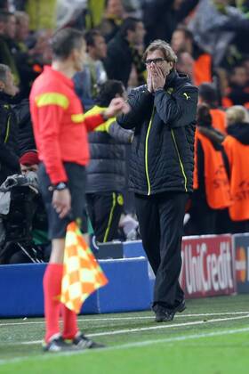 08.04.2014, xgsx, Fussball Champions League, Borussia Dortmund - Real Madrid, v.l. Juergen Klopp (Trainer, Chef-Trainer BVB Borussia Dortmund) ist enttaeuscht, ist frustriert, frust, zeigt Emotionen