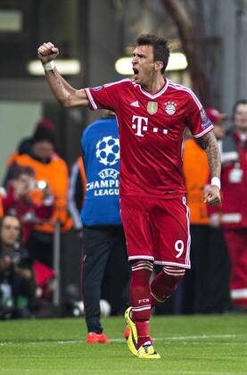 Torjubel Mario Mandzukic (FCB) 09.04.2014, München, FC Bayern München vs. Manchester United FC