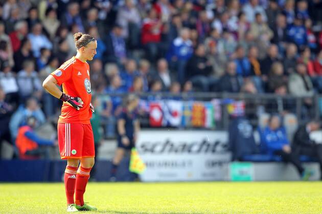 Fussball, Frauen Champions-League, 1. FFC Turbine Potsdam - VfL Wolfsburg, v.li.: Almuth Schult (VfL Wolfsburg) xmrx