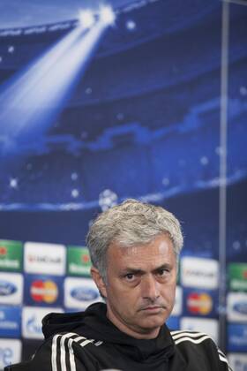Chelsea s coach Jose Mourinho from Portugal during a press conference ahead of Tuesday s Champions League, semifinal, first leg, soccer match against Atletico Madrid, at the Vicente Calderon stadium, in Madrid, Spain, April 21, 2014.  (20186697)