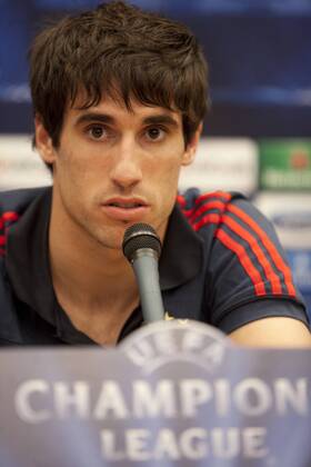 FC Bayern München s Javier Martinez attends Press Conference at Intercontinental Hotel in Madrid, Spain. April 22, 2014.  (20140422202)