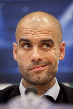 Spanish coach from FC Bayern München Pep Guardiola attends Press Conference at Intercontinental Hotel in Madrid, Spain. April 22, 2014.  (20186922)