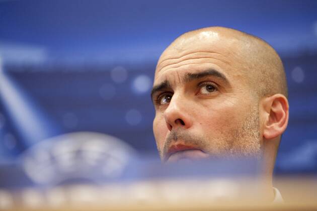 Spanish coach from FC Bayern München Pep Guardiola attends Press Conference at Intercontinental Hotel in Madrid, Spain. April 22, 2014.  (20186925)